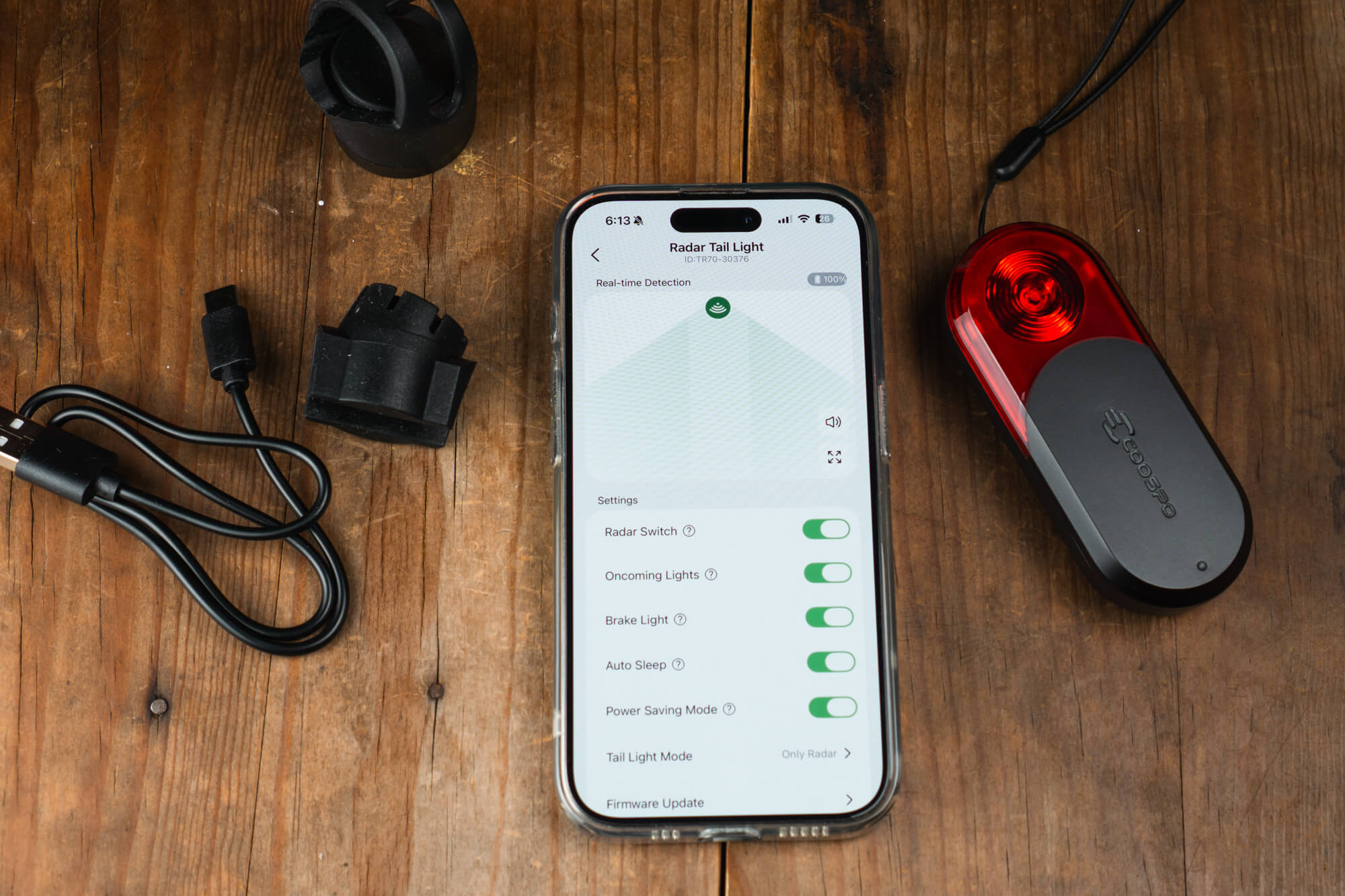 Radar COOSPO TR70 - configuración desde app